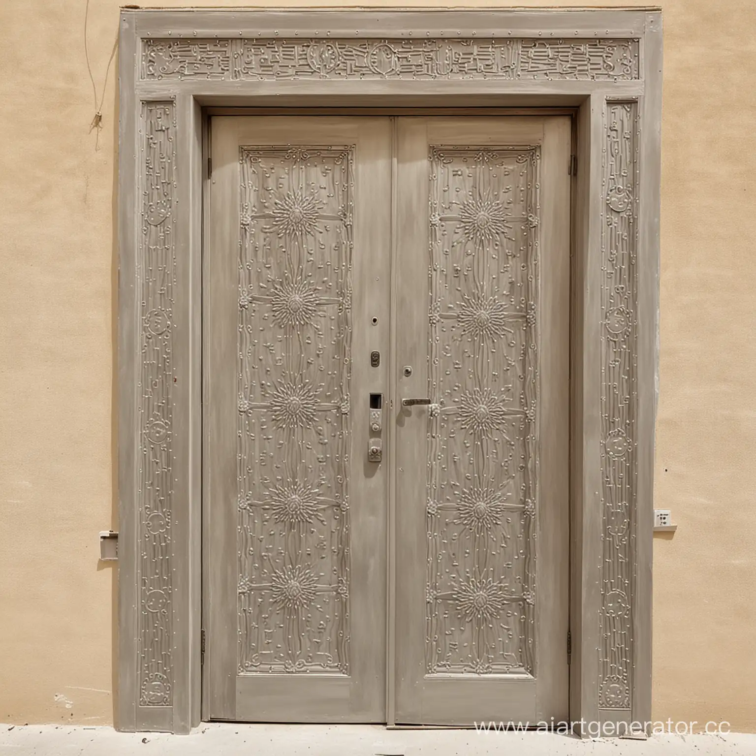 Vintage-Kuwaiti-Aluminum-Door-Traditional-Architectural-Element