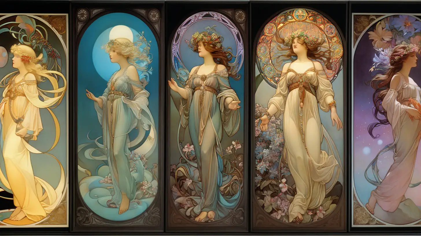 Micro Cinematic Art Moody CMYK Zoom by Agnes Lawrence Pelton and Alphonse Mucha