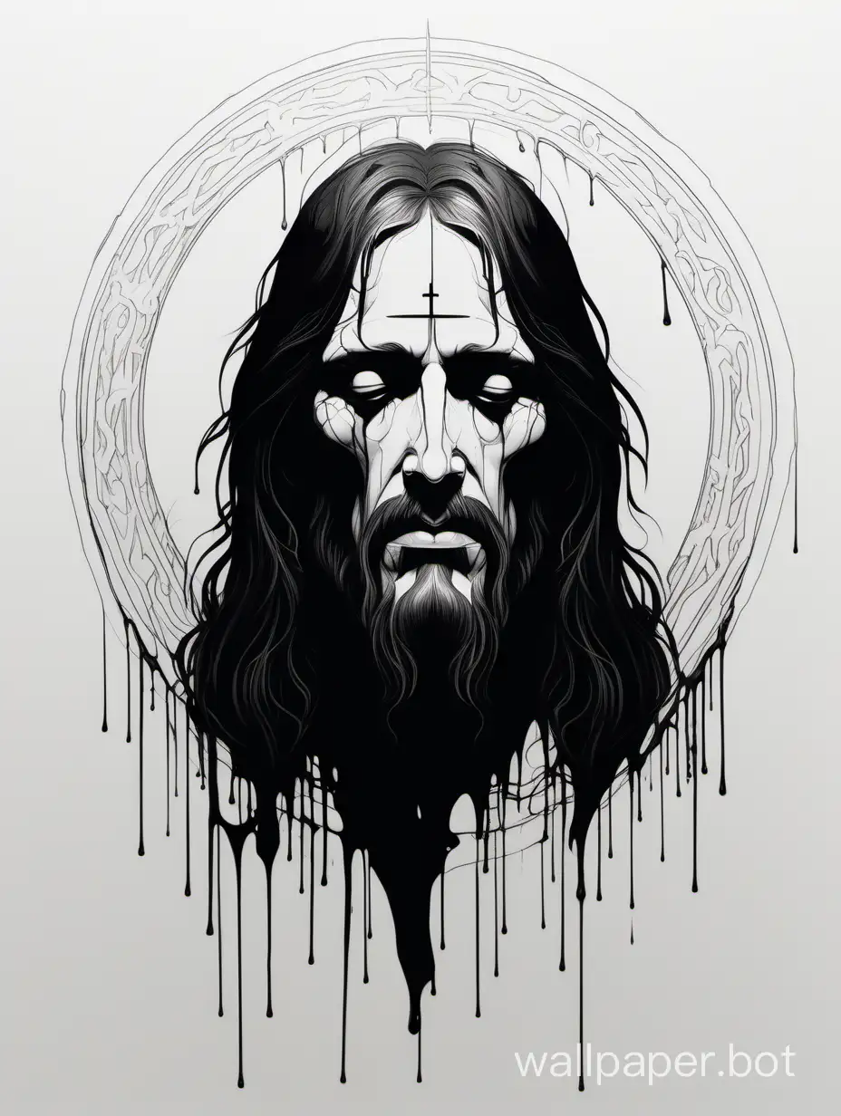 Jesus-Christ-in-Semiprofile-with-Dark-Shadow-Circle-Michael-Hussar-Style-Artwork