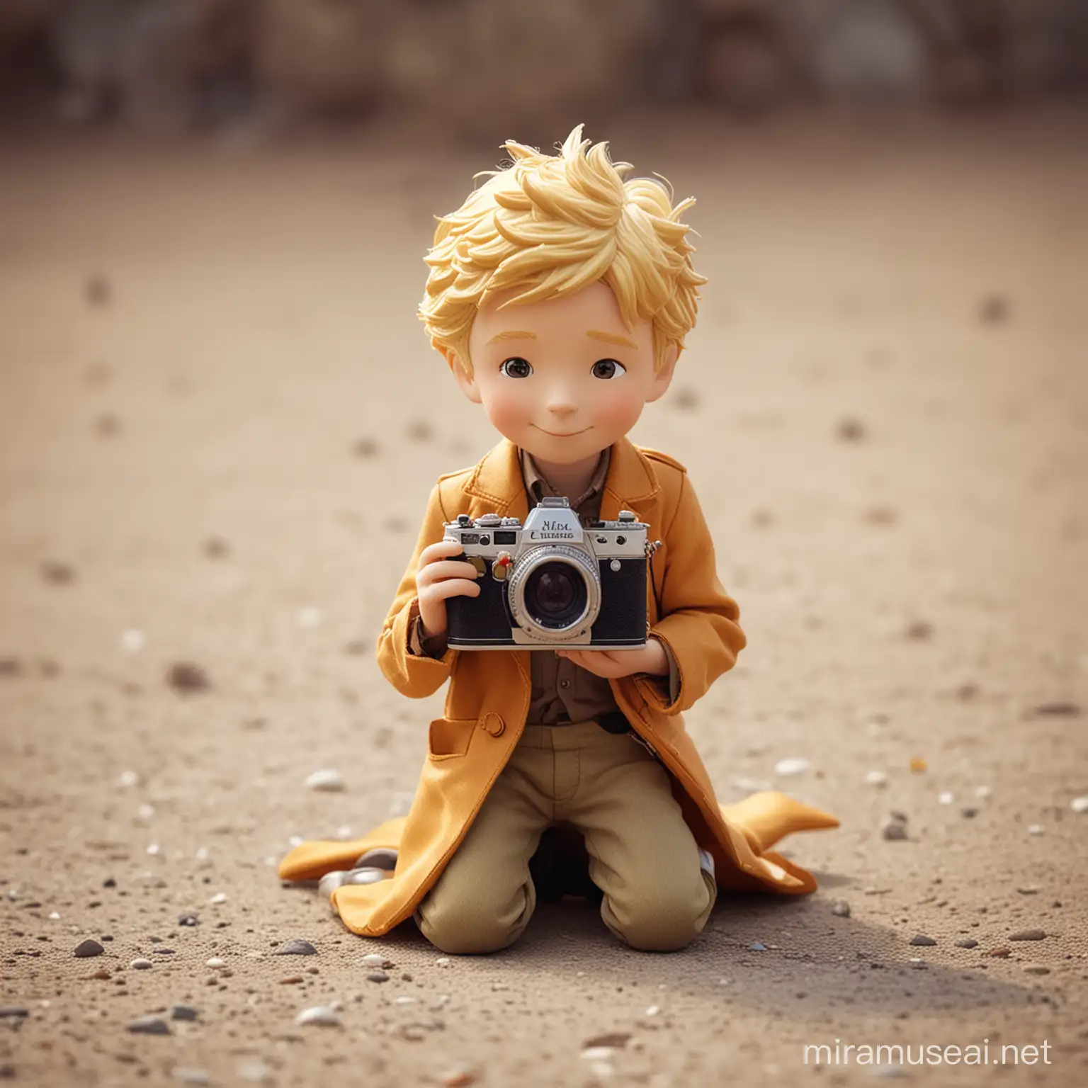 Curious Little Prince Capturing Moments with a Camera