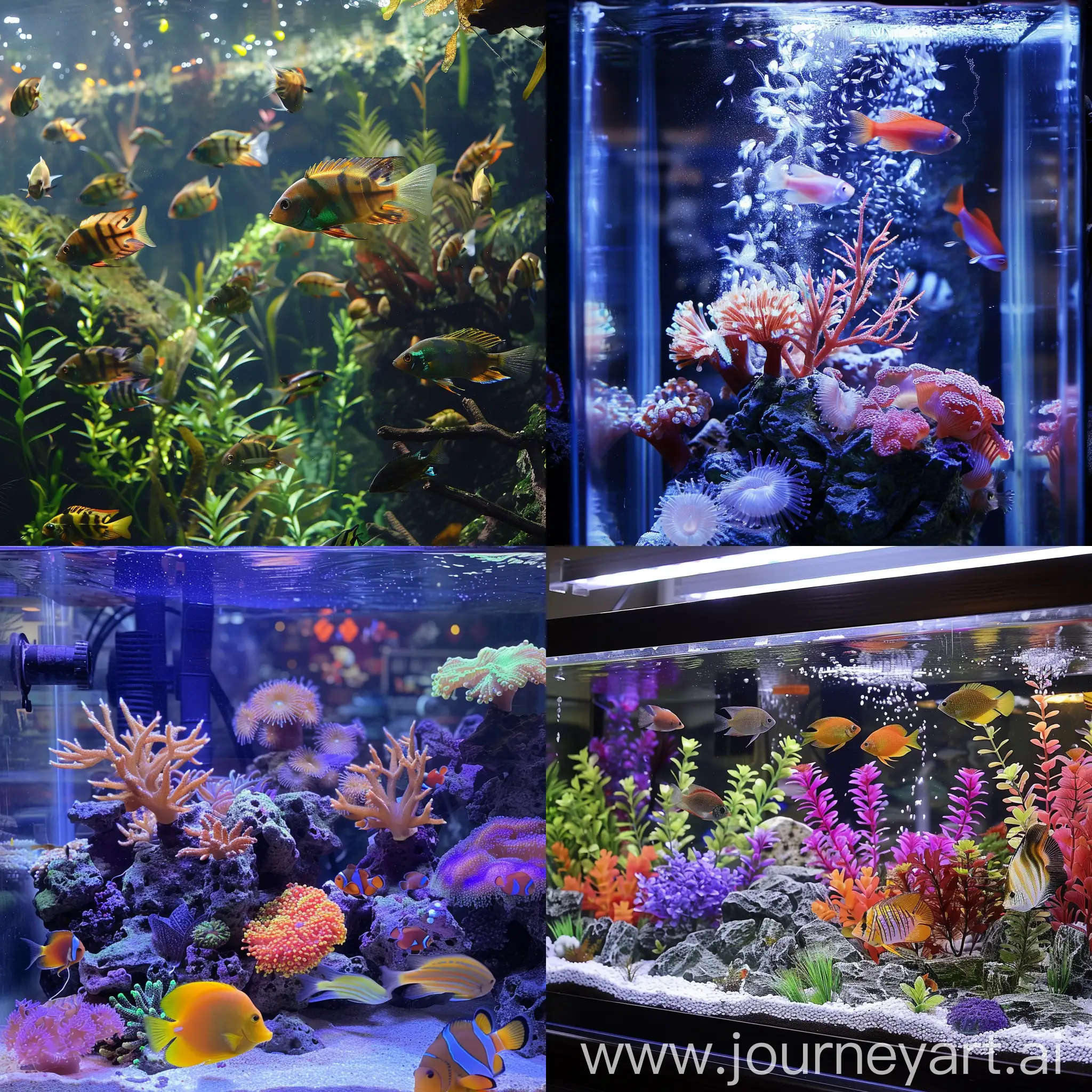 Colorful-Tropical-Fish-Swimming-in-Aquarium