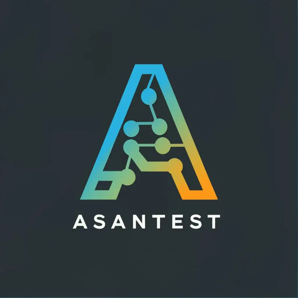 logo, the letter a, with the text "AsanTest", typography, be used in Technology industry