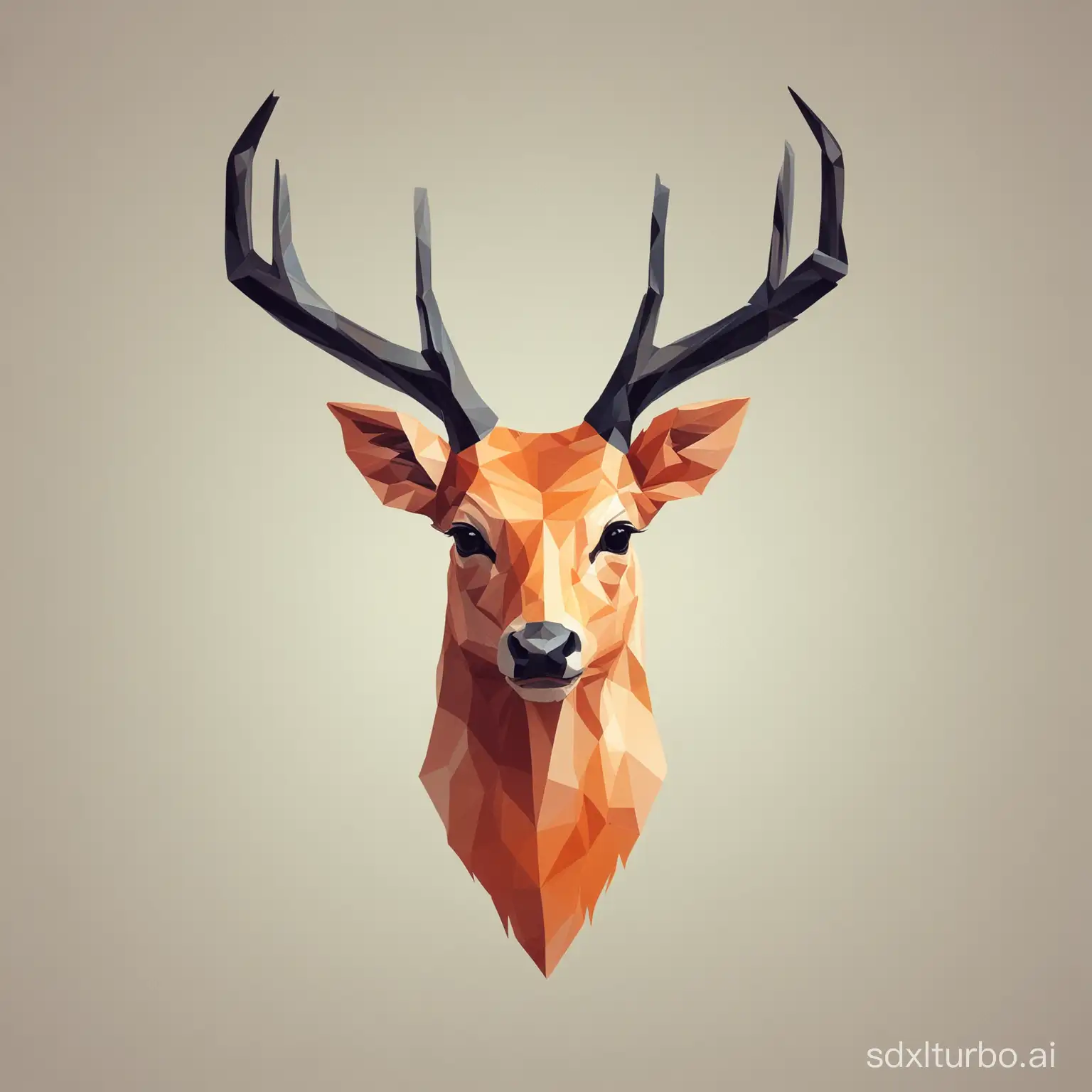 geometric animal Deer design, minimal, simple colors