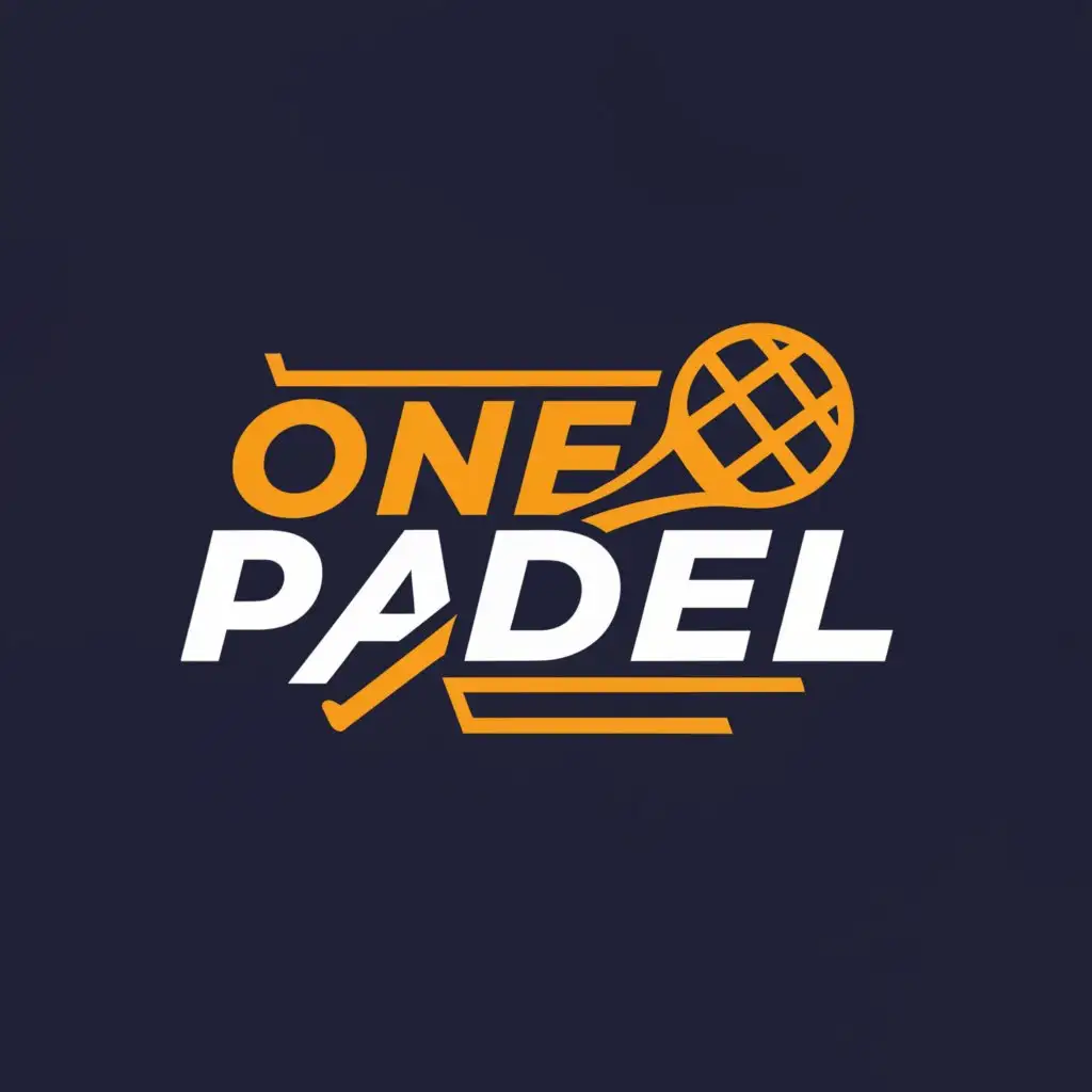 a logo design,with the text "One Padel
", main symbol:Focus on font style  represent padel tennis,,Moderate,clear background