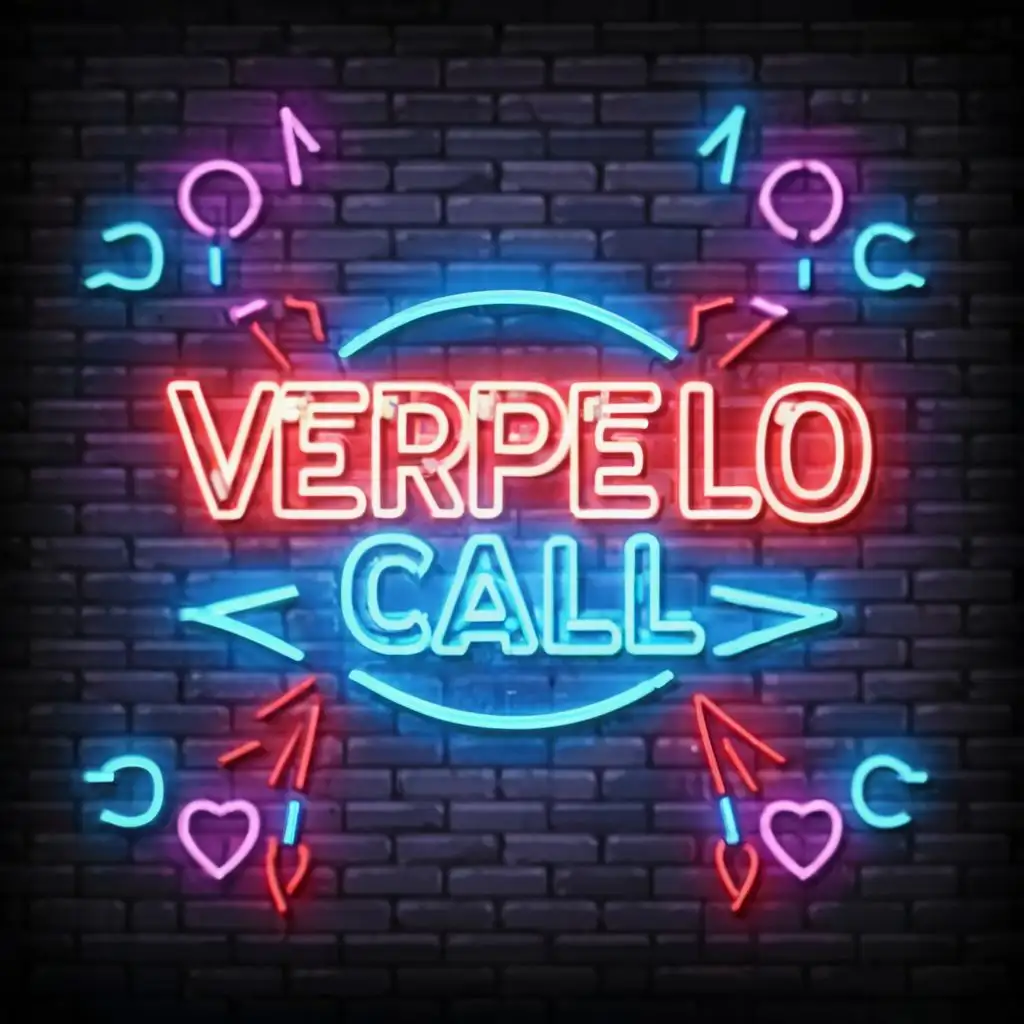 logo, neon front, with the text "Verpeilo Call", typography, be used in Entertainment industry