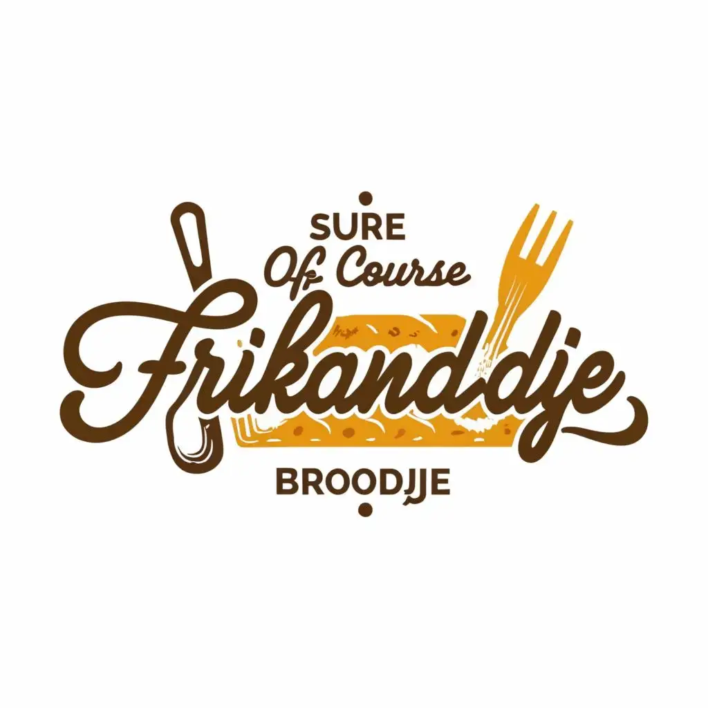 logo, Sure, of course frikandel, with the text "frikandelbroodje", typography, be used in Restaurant industry