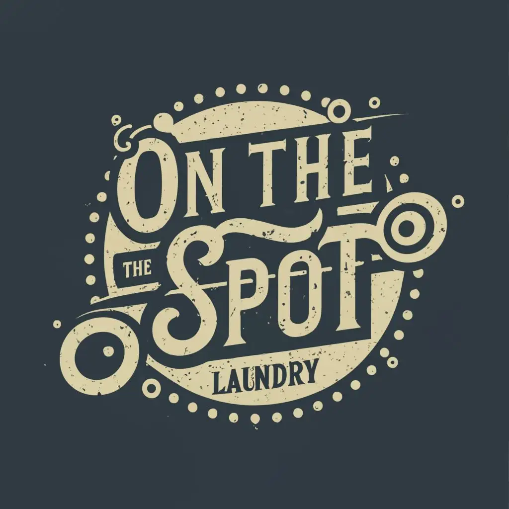 logo, spot, laundry, clean, suds, with the text "On the spot laundry", typography