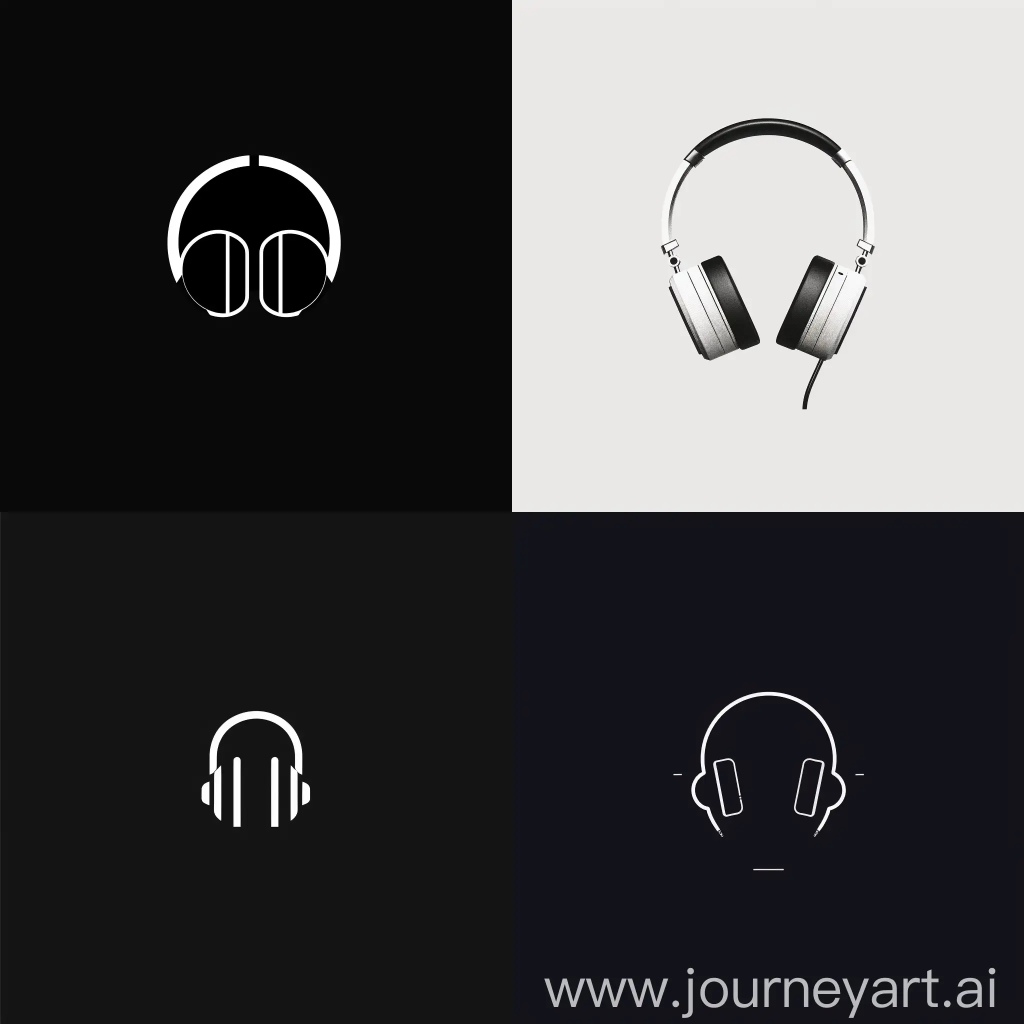 a minimalist logo for a premium headphone company