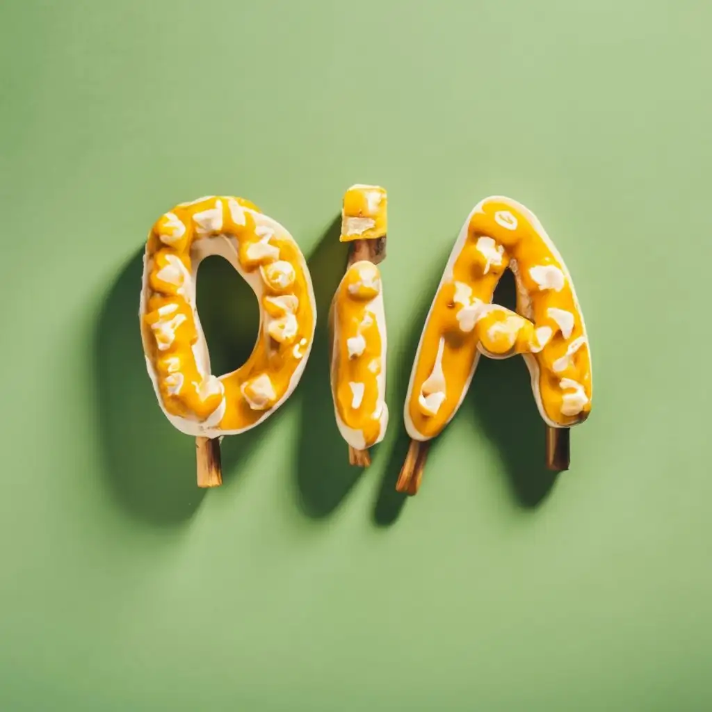 logo, gluten-free, with the text "DiA", typography