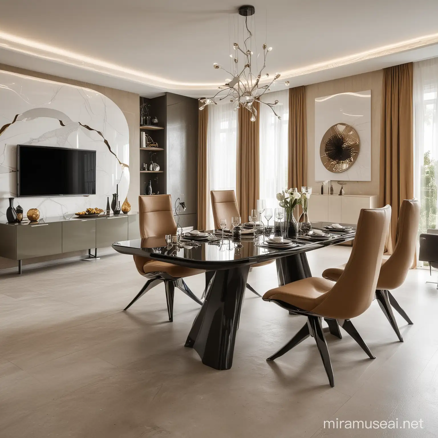 Luxurious Futuristic Dining Room Set for the Year 2095