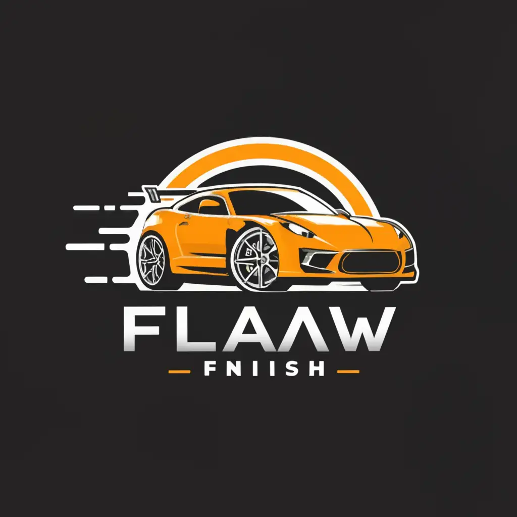 a logo design,with the text "Flawless Finish", main symbol:sports car,complex,clear background