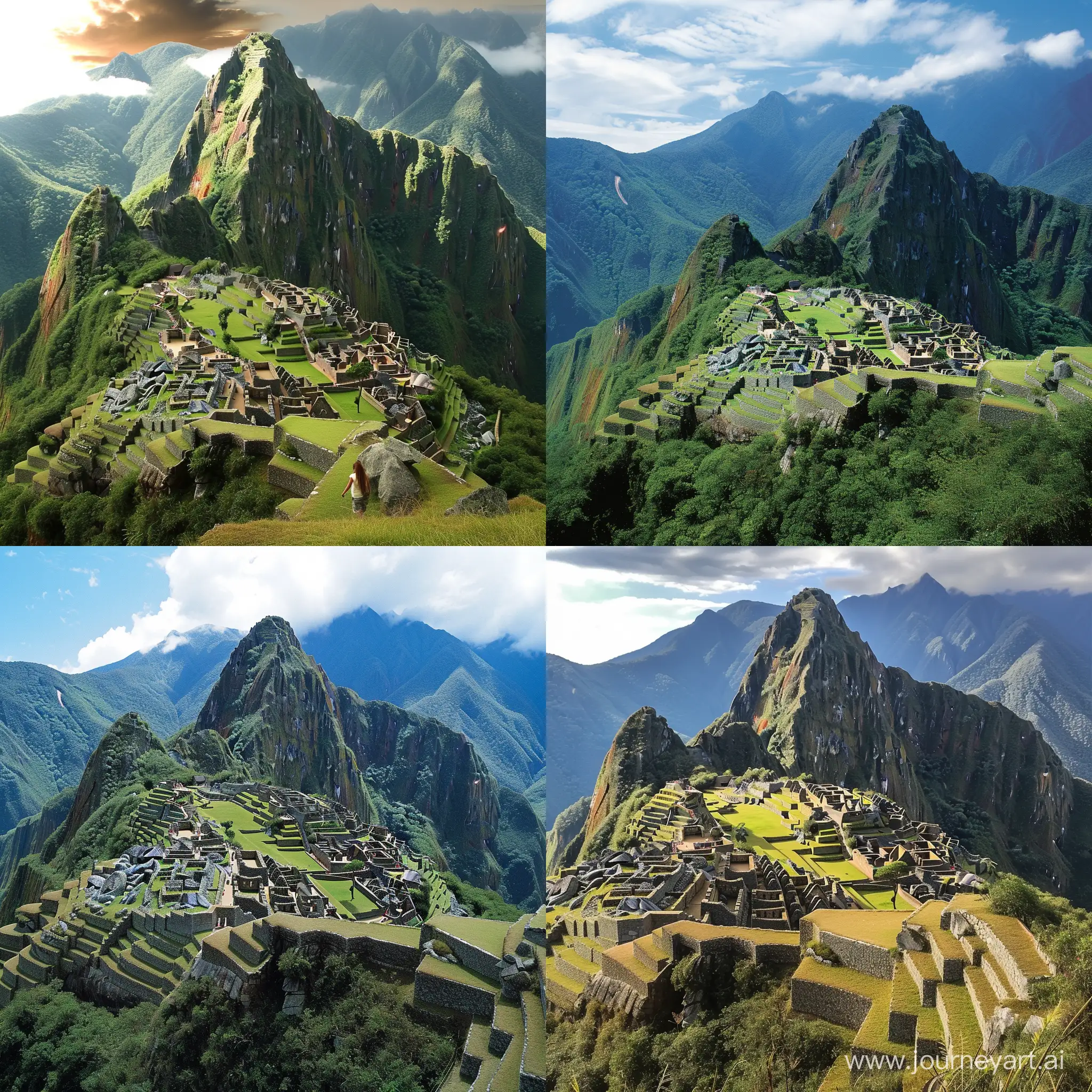 Diverse-World-Landscapes-Montage-Machu-Picchu-Borneo-Kenya-Tanzania-and-Lhasa-Tibet