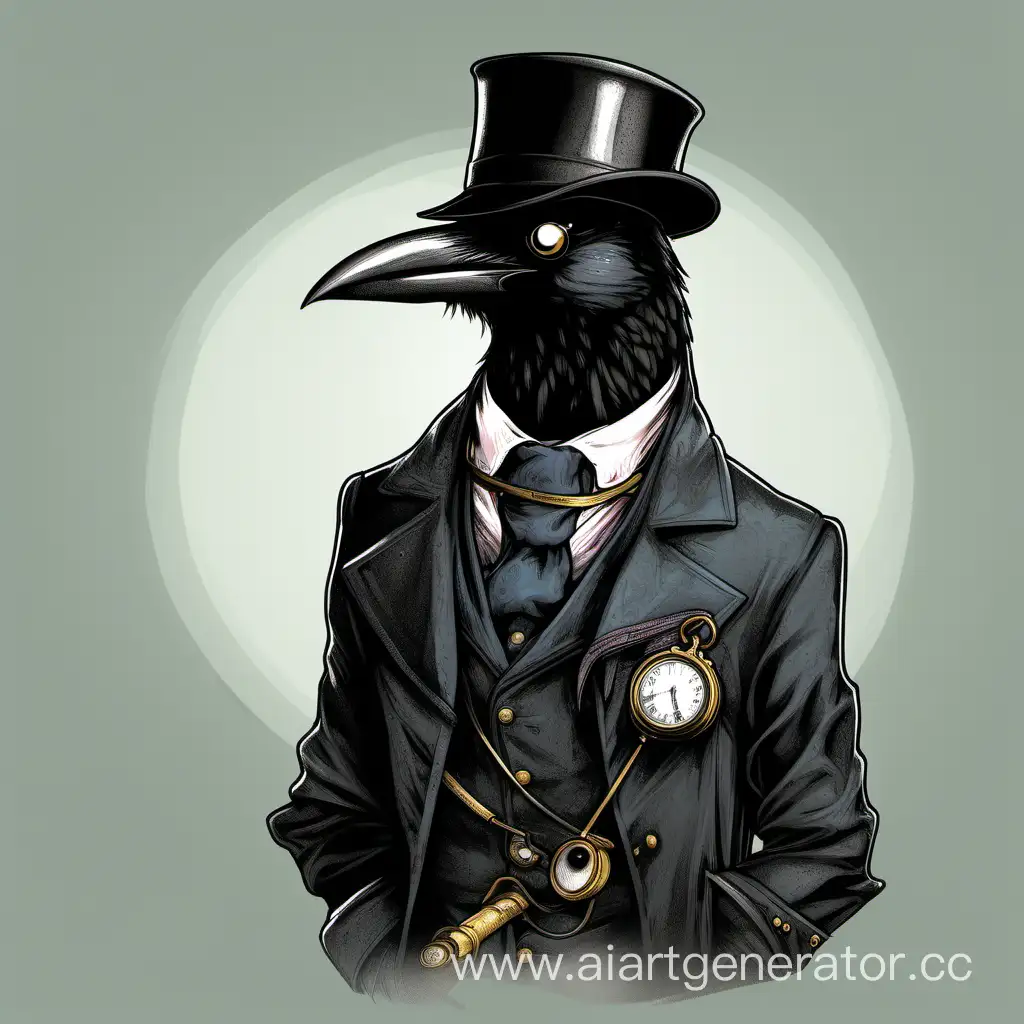 Sleuthing-Crow-Detective-with-Monocle