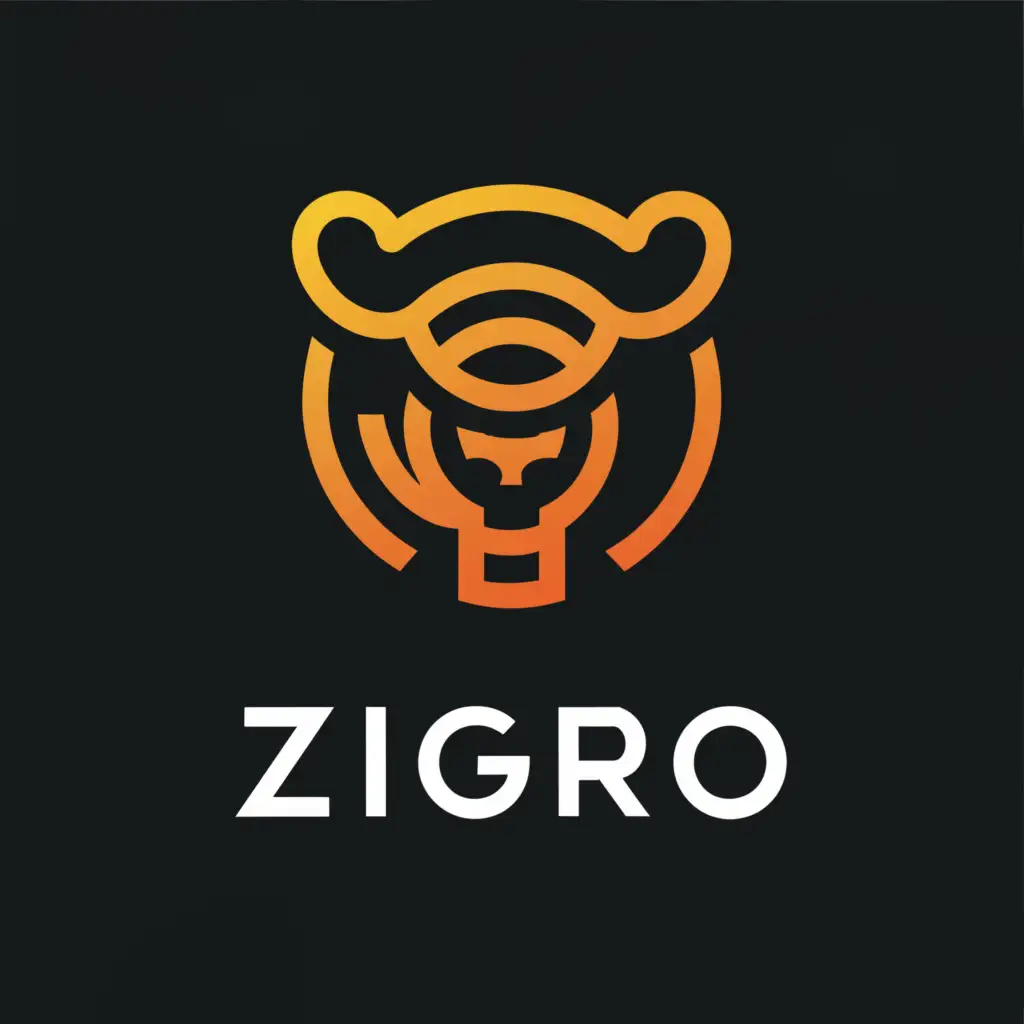 a logo design,with the text "Zigro", main symbol:Air receiver, compressed air tank, tiger,Minimalistic,clear background