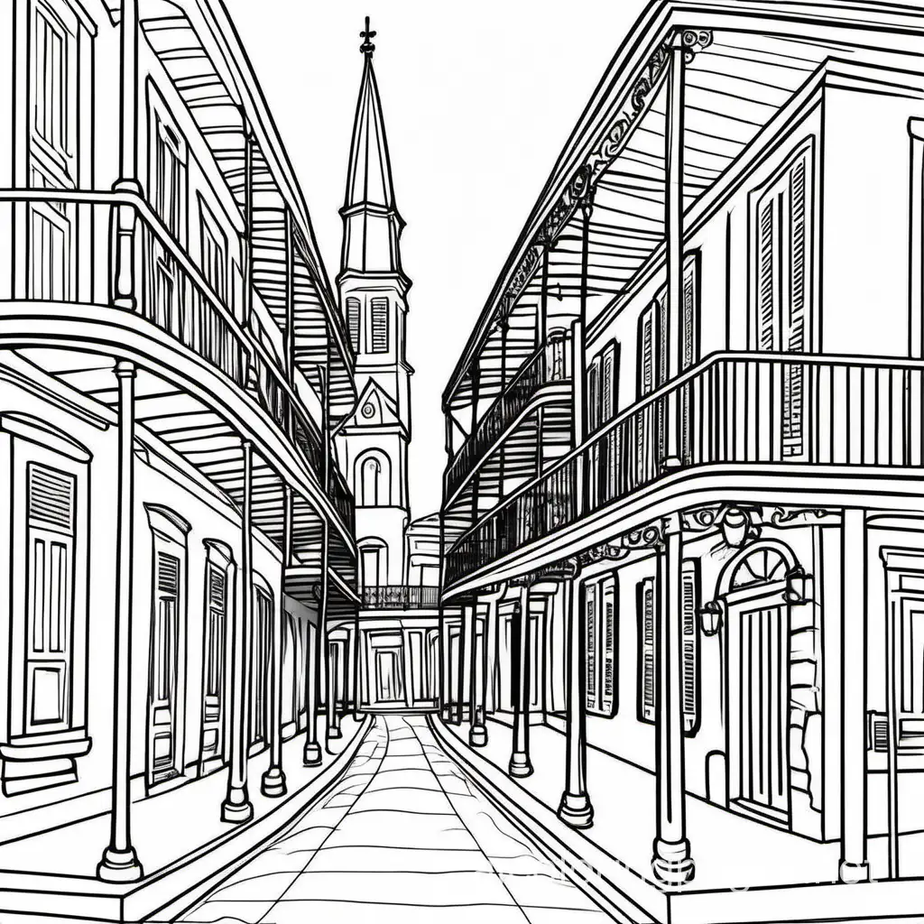 New-Orleans-Coloring-Page-Simple-Black-and-White-Line-Art-on-White-Background