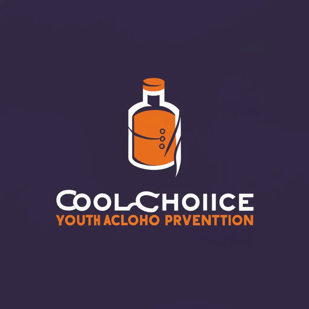 a logo design,with the text "Coolchoice youth alcohol prevention", main symbol:Alcohol bottle,Moderate,be used in Education industry,clear background