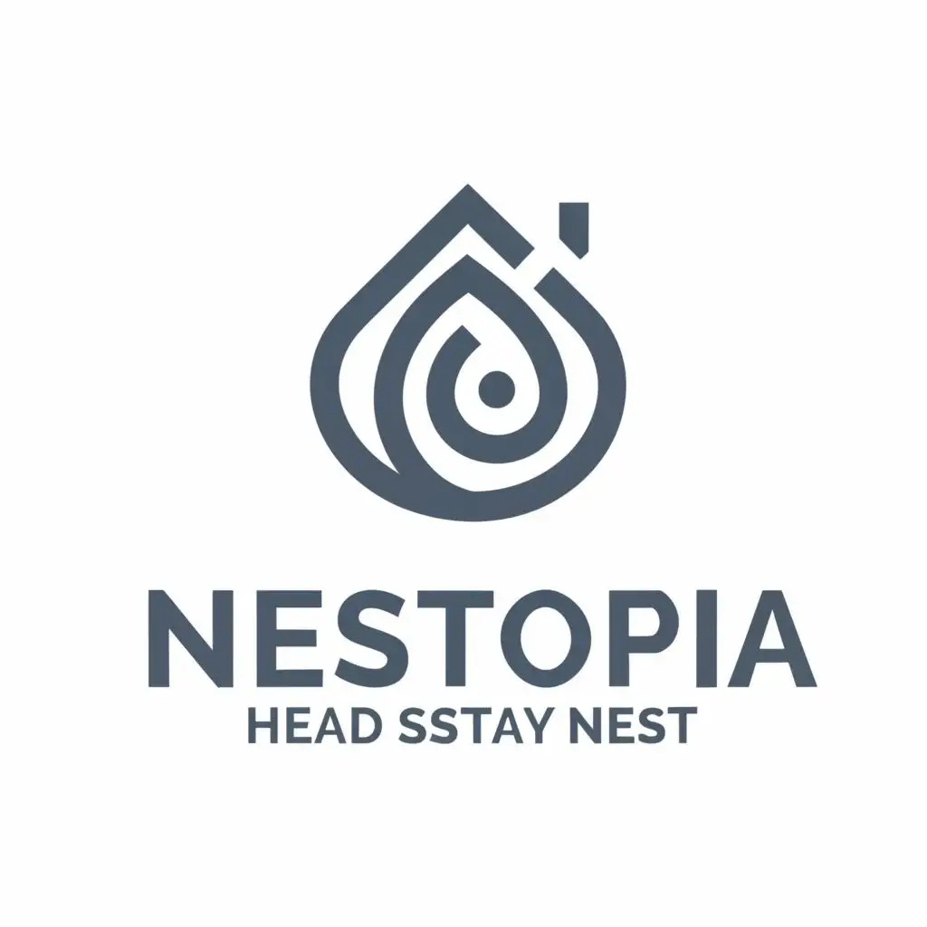 logo, Nest, with the text "Nestopia", used in home stay industry, An iconic design of a bird's nest or small house that depicts a cozy and safe place to live. This nest can be illustrated with a modern and minimalist touch to maintain an elegant impression. "Nestopia", we can carry a concept that reflects the impression of warmth, comfort, and togetherness.