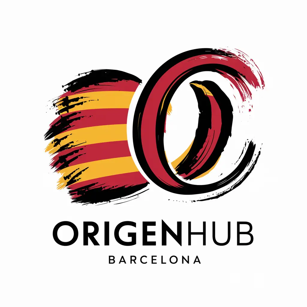 Artisanal Catalunyan Flagthemed Logo for OrigenHub Barcelona