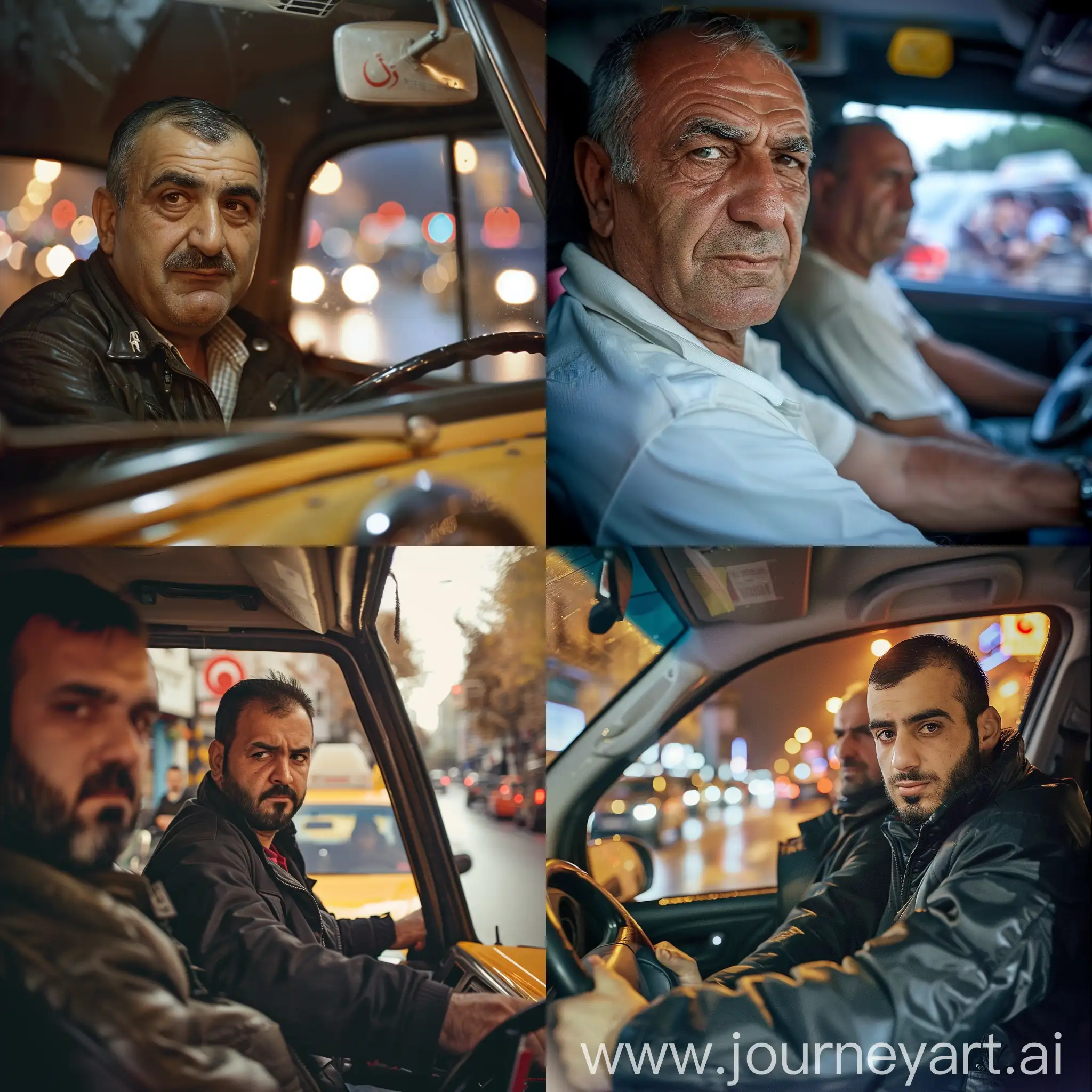 Busy-Turkish-Taxi-Drivers-on-Urban-Street