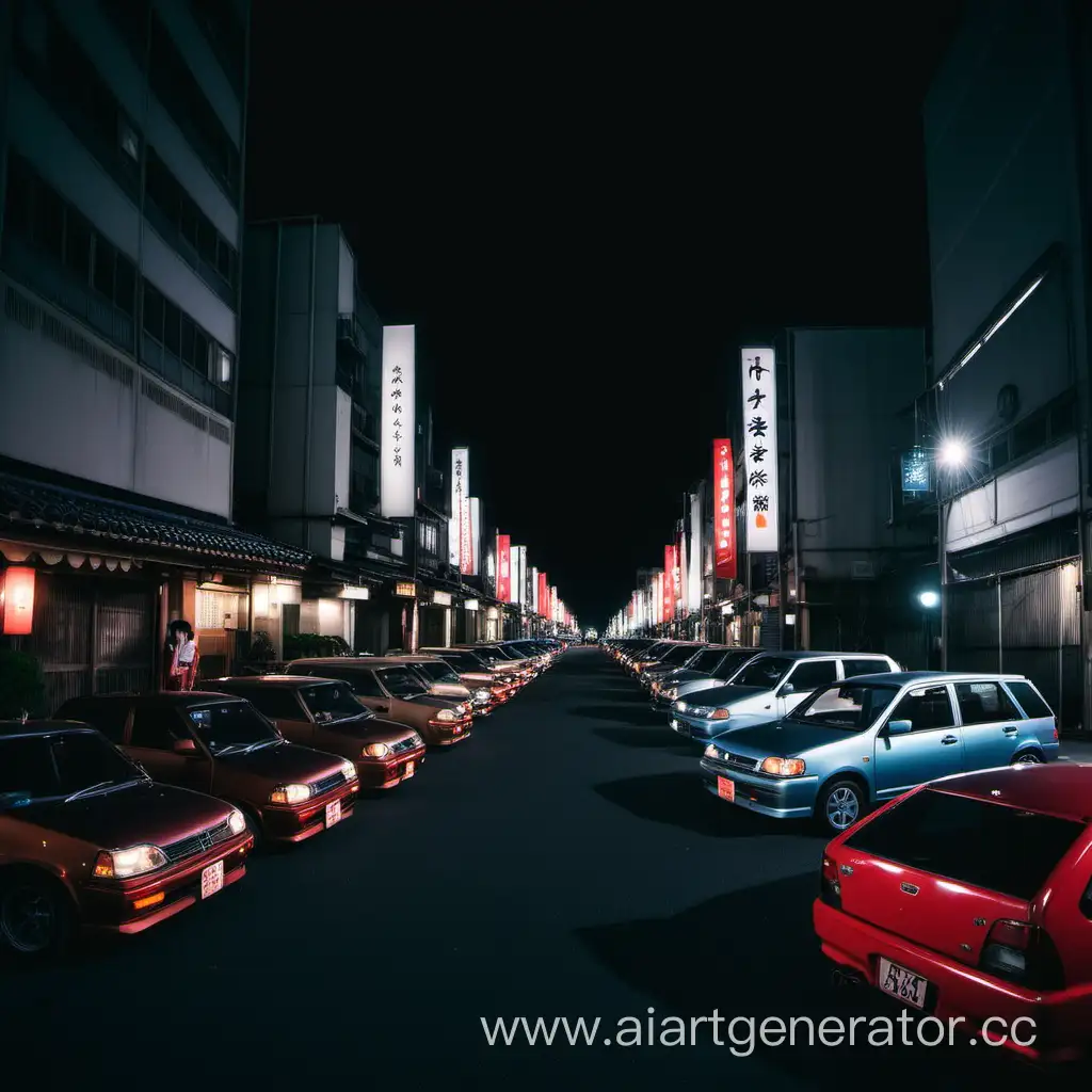 Фотография японских машин ночью