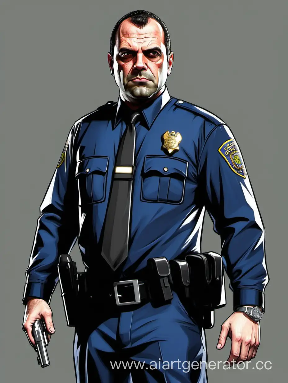 GTA-5-Style-Police-Officer-Drawing-Without-Headgear