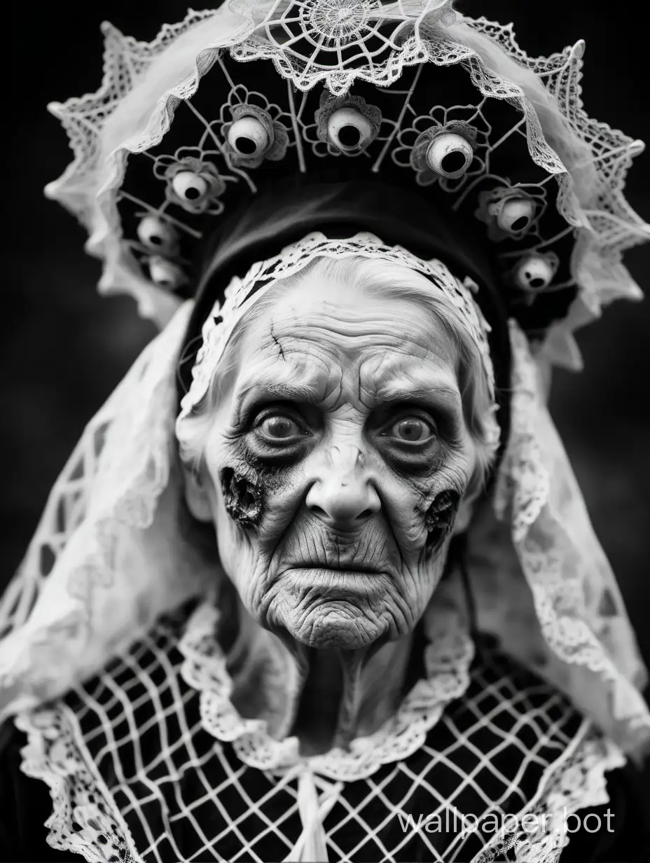 Elderly-Woman-in-Traditional-Breton-Costume-Intricately-Adorned-Zombie-Portrait