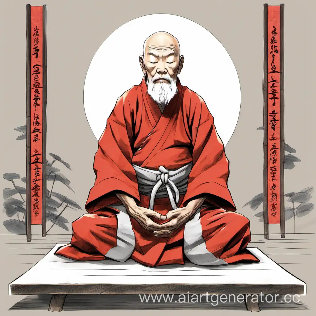 Ancient-Shaolin-Master-Meditating-in-Traditional-Kimono