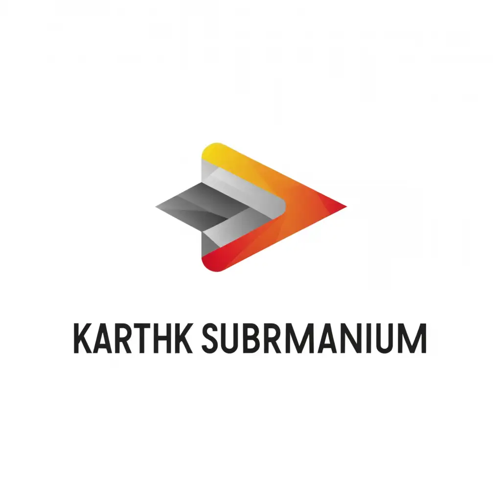 a logo design,with the text "Karthik Subramanium", main symbol:arrow,Minimalistic,be used in Technology industry,clear background