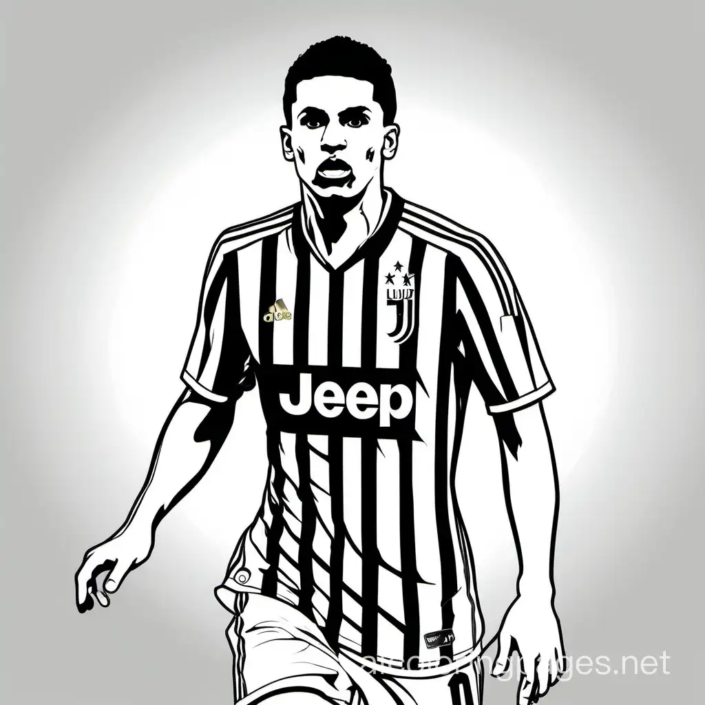 Brazilian-Football-Coloring-Page-for-Kids-Danilo-Luiz-da-Silva-in-Black-and-White-Line-Art