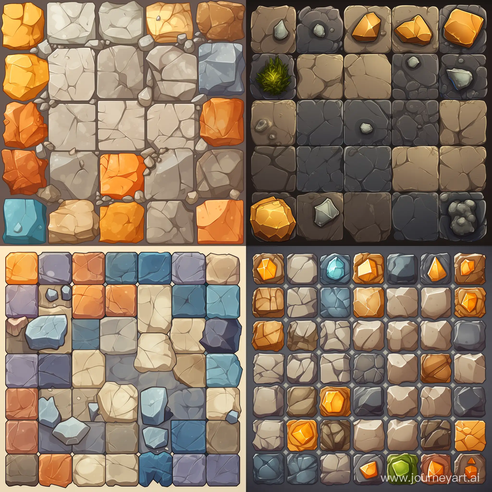 game art stone tile set 1080 x 1080 cartoon topdown background