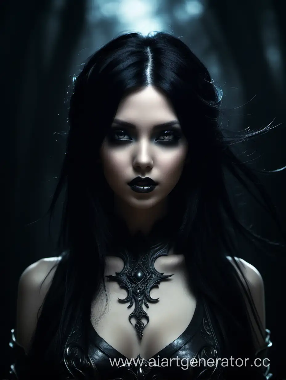 Dark-Fantasy-Portrait-of-a-Mysterious-Girl-with-Black-Hair