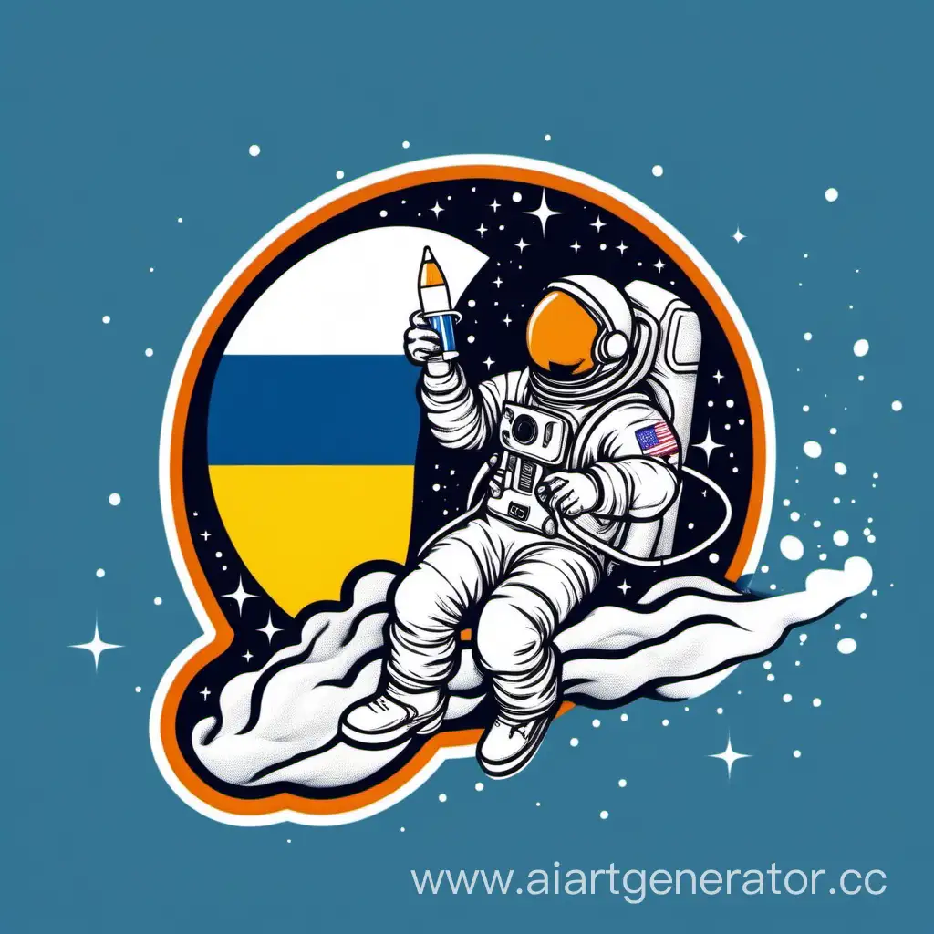Ukraine-Flag-Style-NASA-Chat-Logo-with-Astronaut-and-Rocket