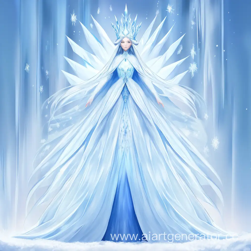 Snow-Queen-in-Blue-SnowCovered-Dress-Stands-Tall