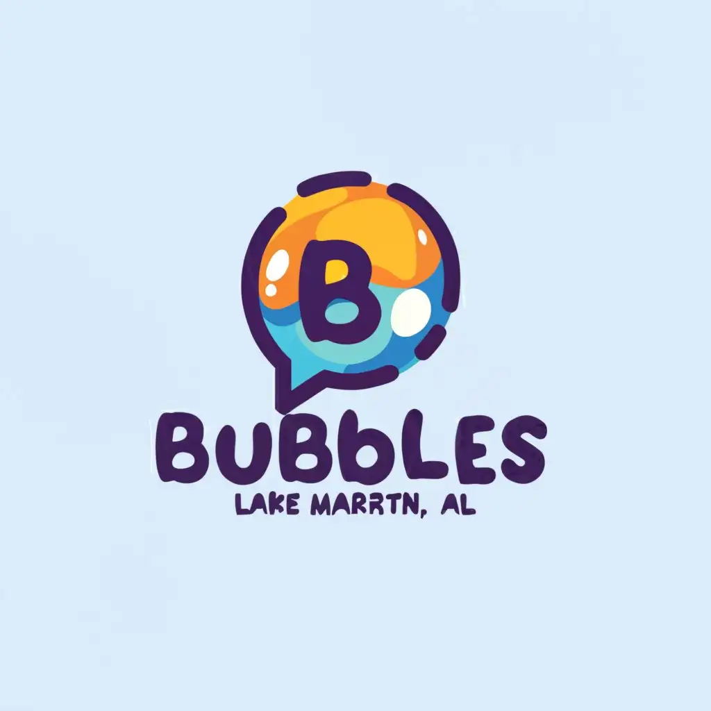 a logo design,with the text "Bubbles Up Lake Martin, AL", main symbol:Bubbles Up Lake Martin, AL,Moderate,clear background
