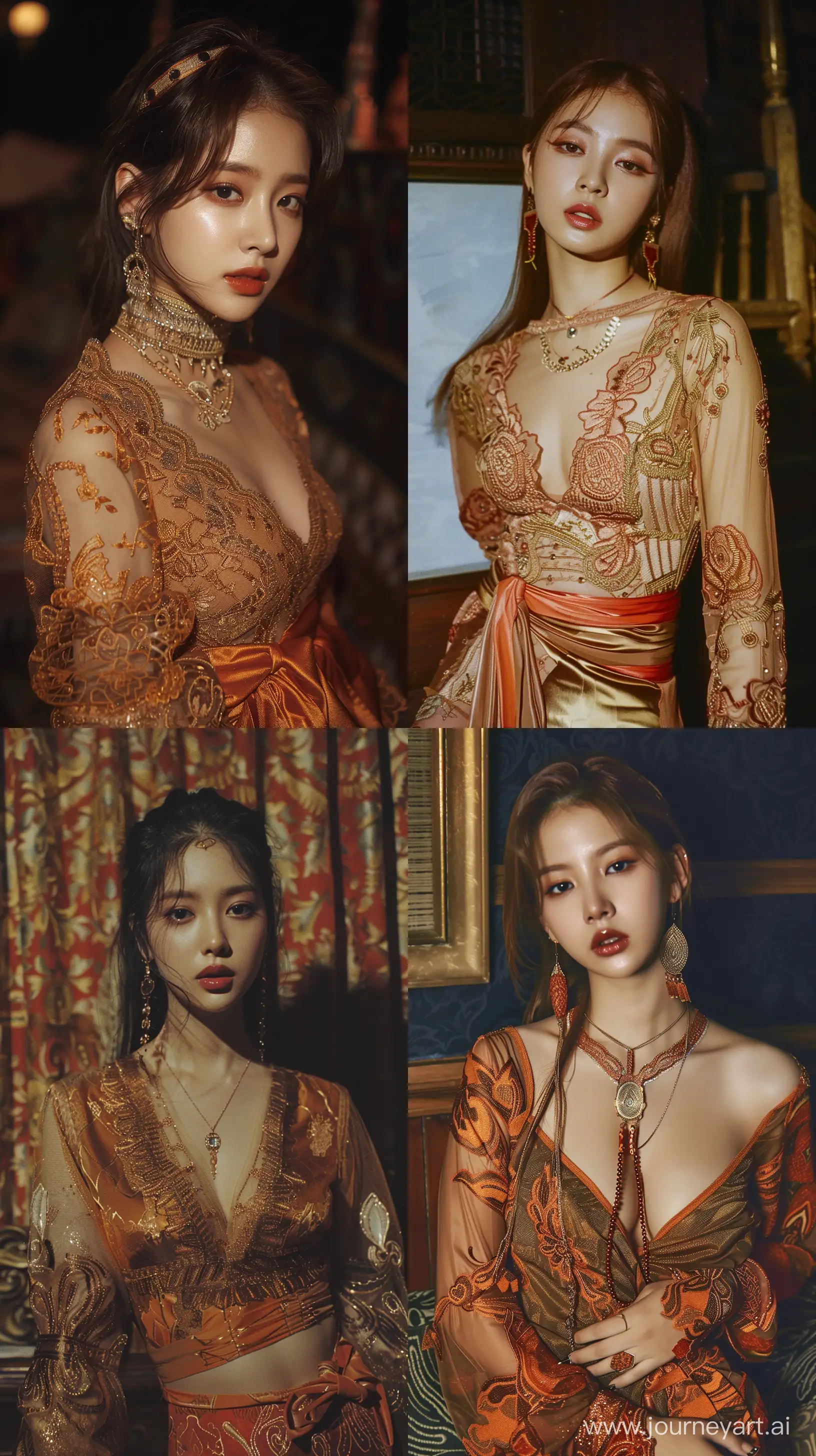 High resolution fashion photo of jennie blackpink's full body shot, wearing kebaya indonesian traditional outfit, super casual, everyday attire, in the style of jennie, mysterious nocturnal scenes,fuji film, album covers, flickr --ar 9:16 --style raw --stylize 250 --v 6