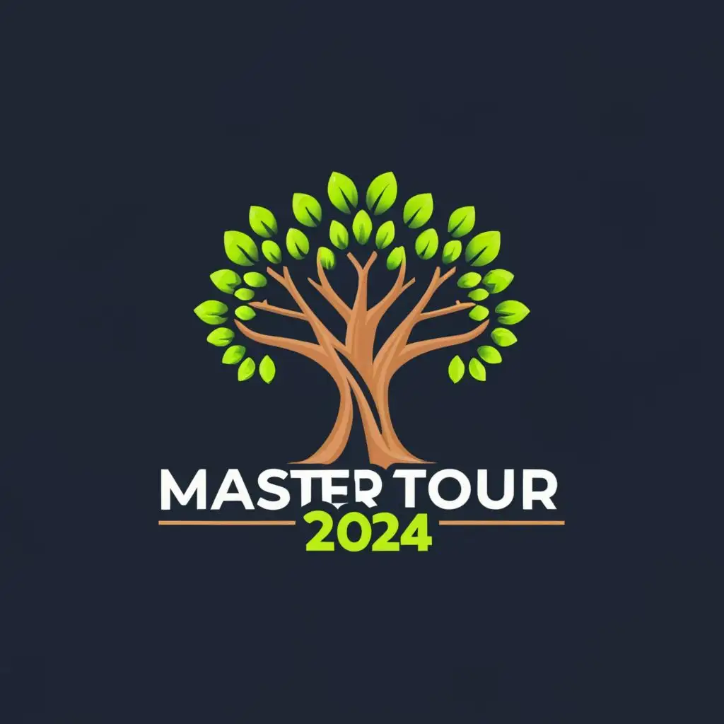 a logo design,with the text " MASTER 
TOUR 2024
", main symbol:trees crown
,Moderate,be used in Sports Fitness industry,clear background
