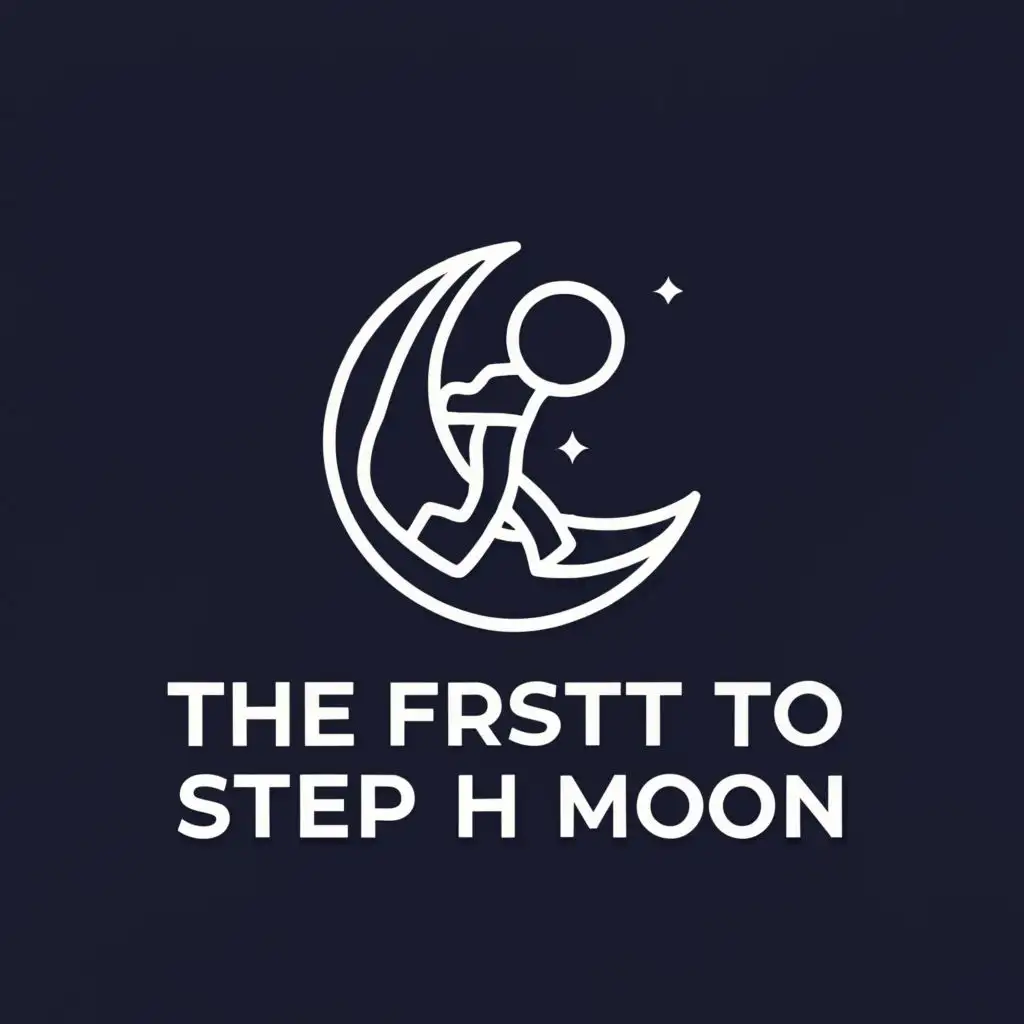 a logo design,with the text "The first to step on the moon", main symbol:A footstep of an astronaut,Moderate,be used in Technology industry,clear background