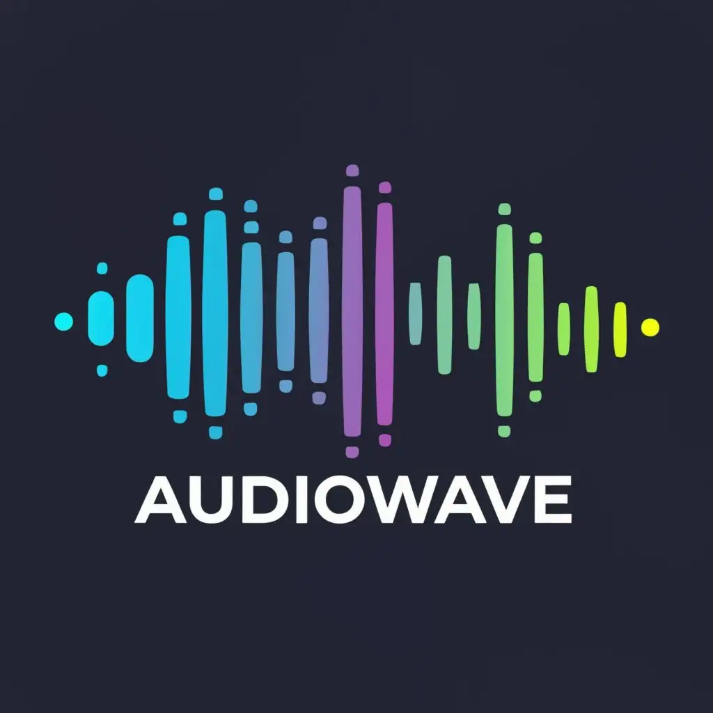 logo, soundwave, with the text "AudioWave", typography, be used in Technology industry