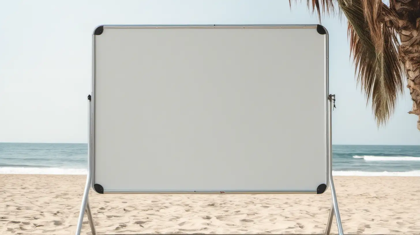 A large white board for a beach