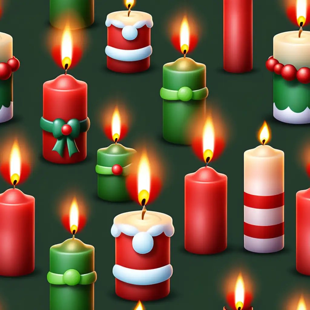 Cheerful Christmas Cartoon Candles Illuminating Festive Joy