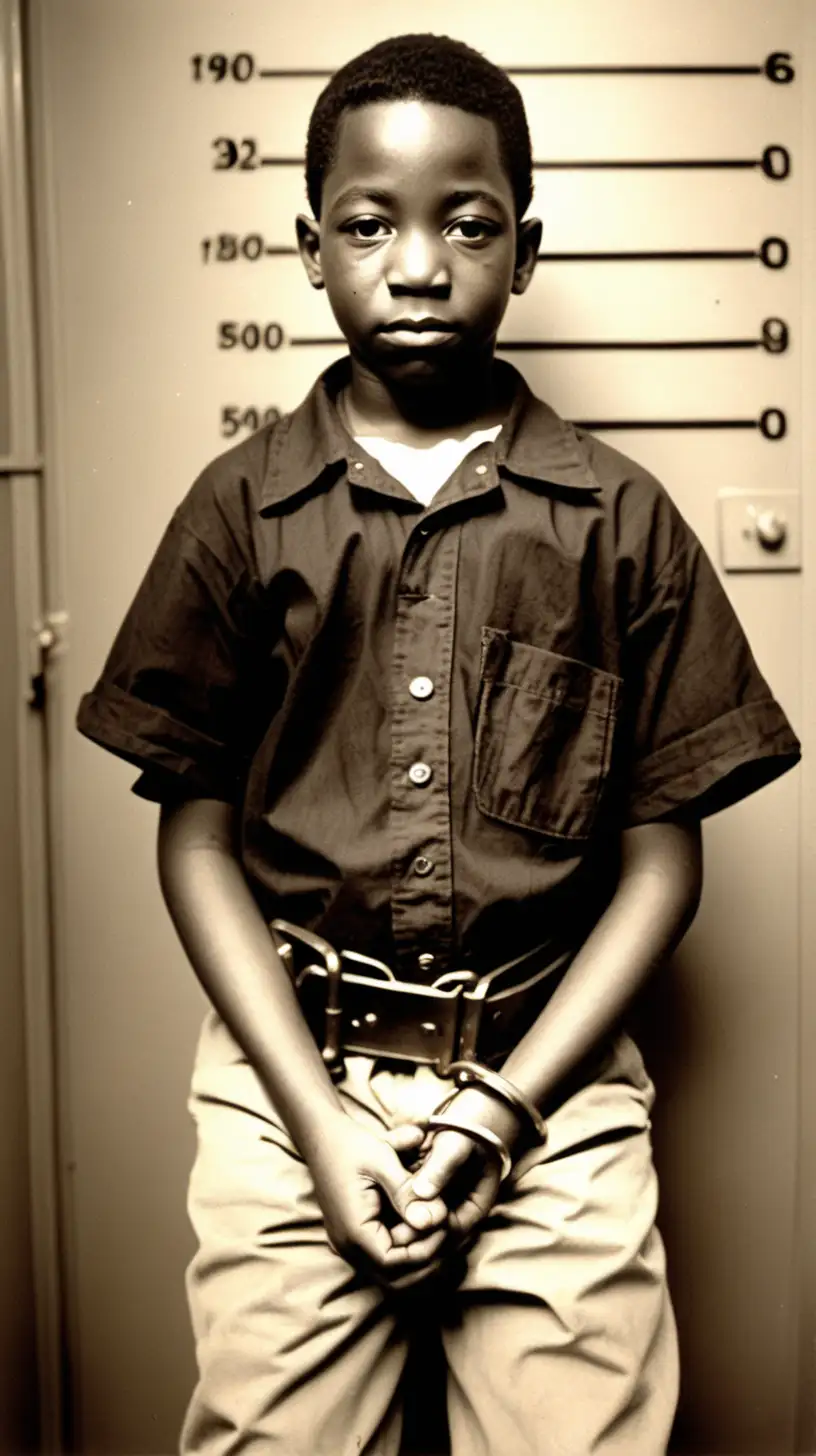 George Junius Stinney Jr in Handcuffs Haunting Portrait of an Innocent Youth