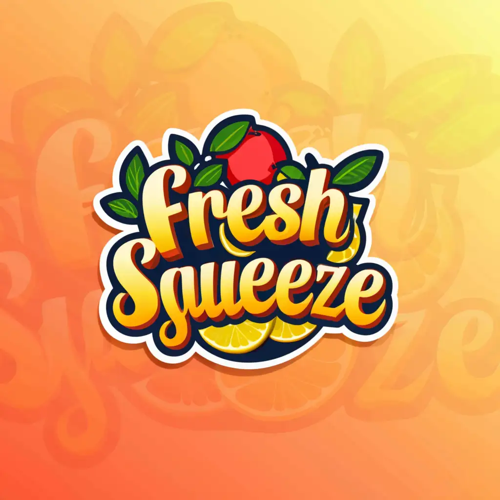 a logo design,with the text "FreshSqueeze", main symbol:Fruits,Moderate,clear background