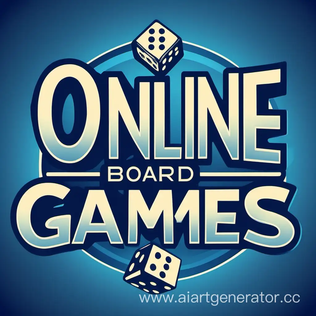 online board games, logo for the site in blue tone