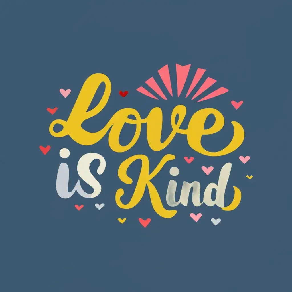 logo, Love is kind, with the text "Love is kind", typography, be used in Travel industry