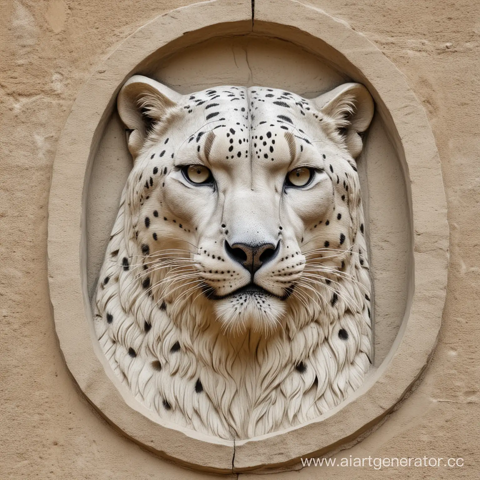 Snow-Leopard-BasRelief-Art-on-Wall