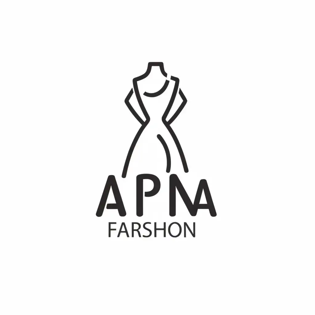 logo, dress, with the text "APNAFASHION", typography