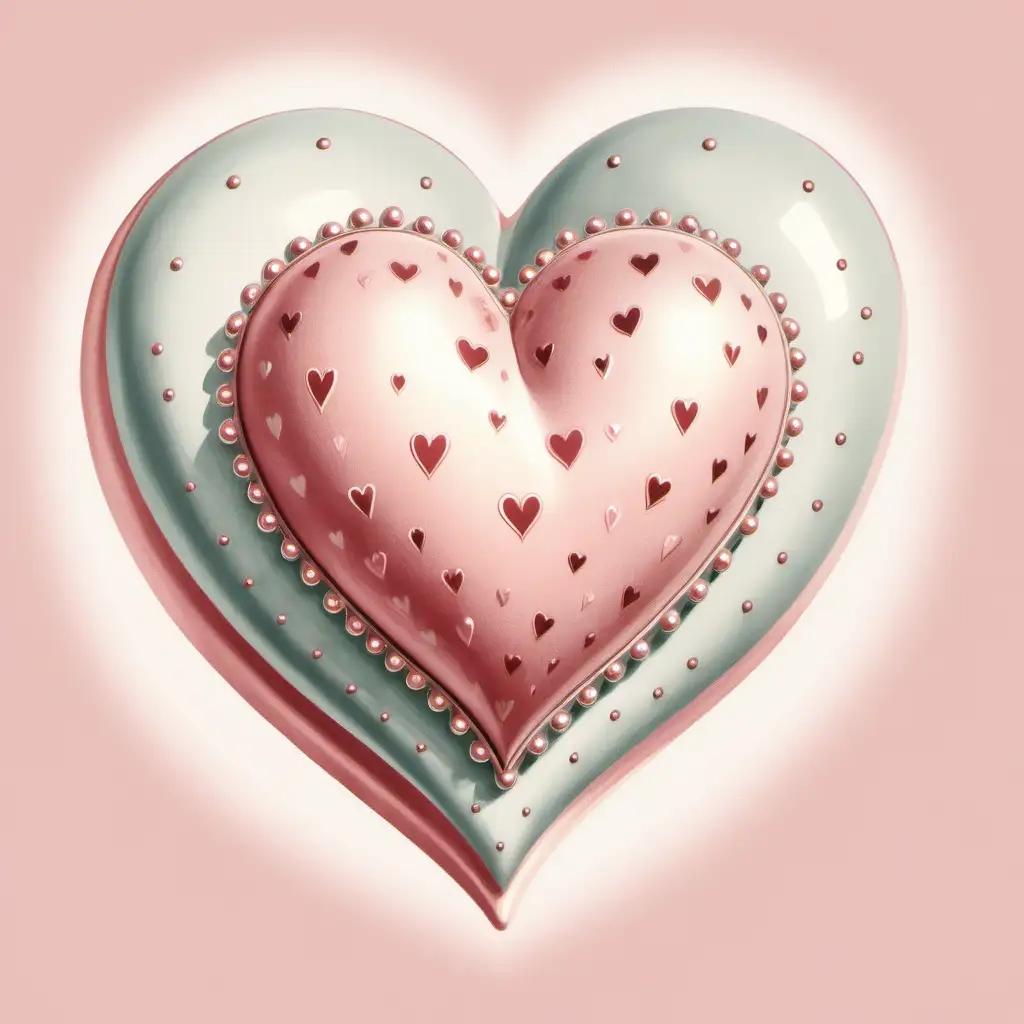 illustration, one coquette whimsical  
heart,element ,soft, pastel colors, incorporate a touch of vintage-inspired design, and focus on conveying a charming and flirtatious vibe
