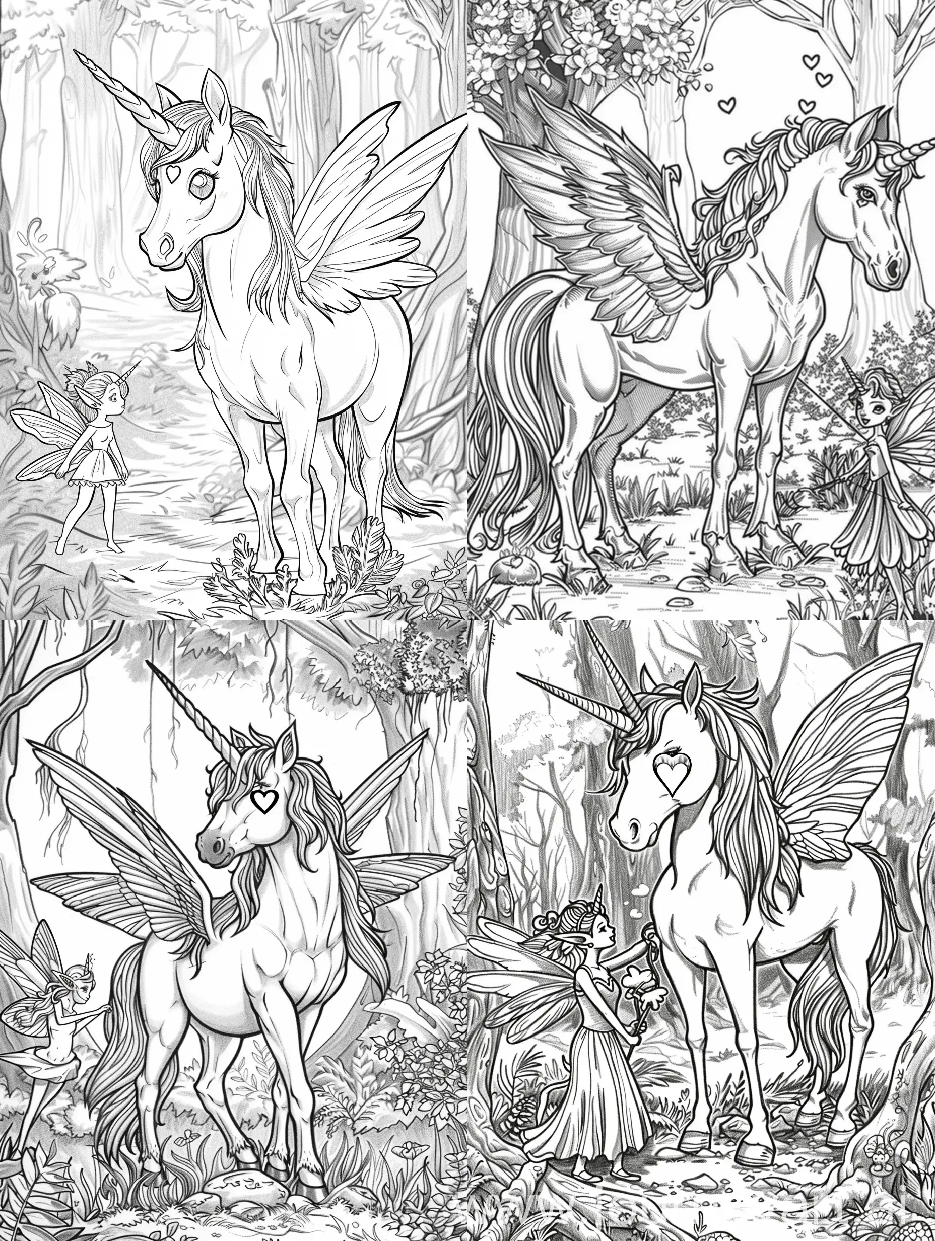 Realistic-Unicorn-Coloring-Book-Magical-Forest-Adventure-with-Fairy-Companion