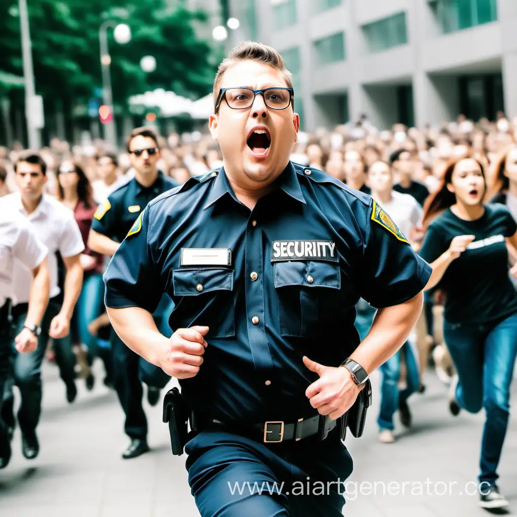 Security-Guard-in-Glasses-Evading-a-Crowd