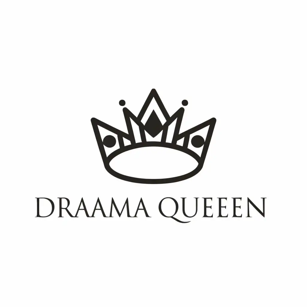 a logo design,with the text "Drama Queen", main symbol:tiara,Moderate,be used in Entertainment industry,clear background